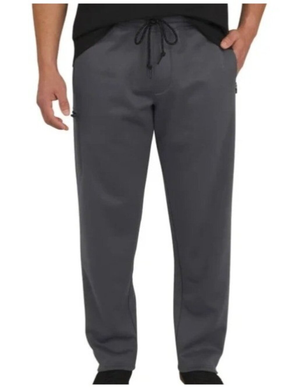 NWT Weatherproof Vintage Men's L Gray Fleece-Lined Joggers Adjustable Waistband